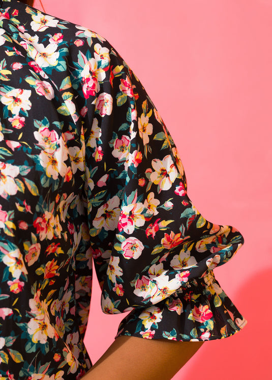 Floral Print L/S Blouse