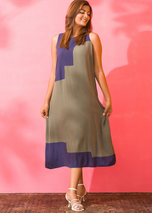 Sleeveless Color Block Dress