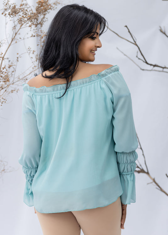 TWISTED SLEEVE DETAILED BLOUSE