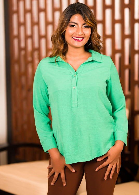 Solid Collar Shirt (Green)