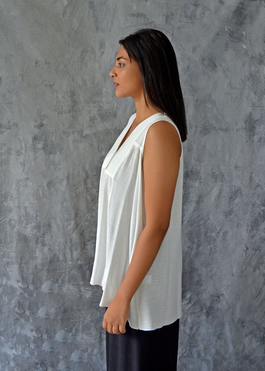 Sleeveless Yoke Top