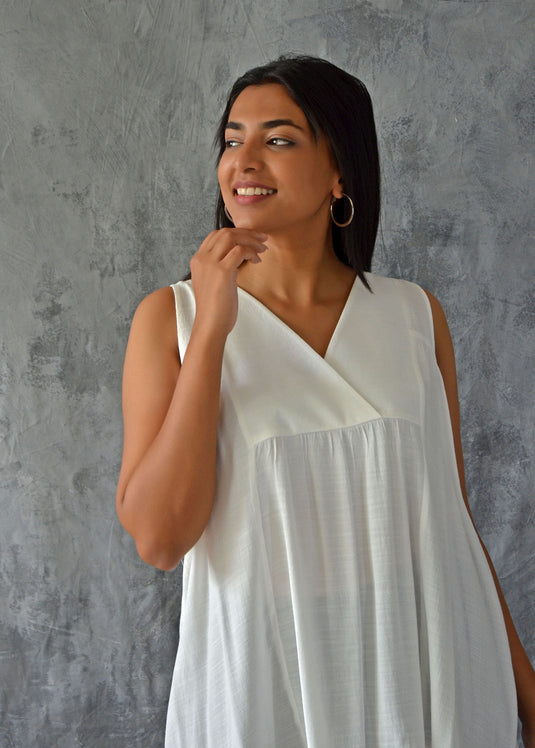 Sleeveless Yoke Top